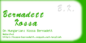 bernadett kossa business card